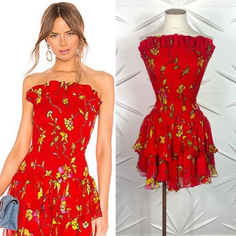 Caroline Constas Lola Smocked Mini Dress